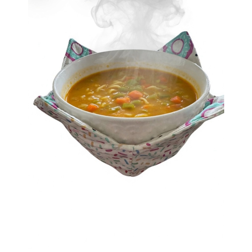 Handmade bowl cozy for hot or cold food